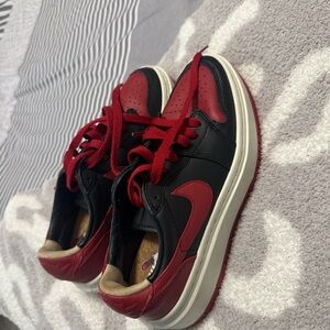 Red and black jordans